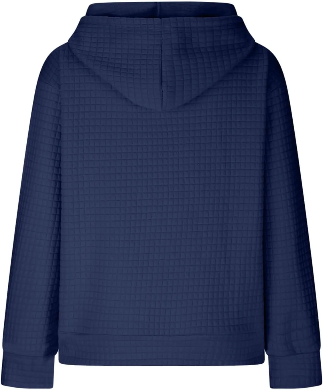 Oversized Hoodies for Women Athleisure Quilted Drawstring Crewneck Sweatshirts Fall Knit Pullover Sweaters with Pocket