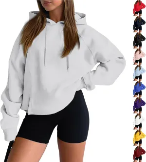 Oversized Hoodies for Women Fleece Hooded Sweatshirt Loose Fitting Tops Drawstring Long Sleeve Pullover with Pocket