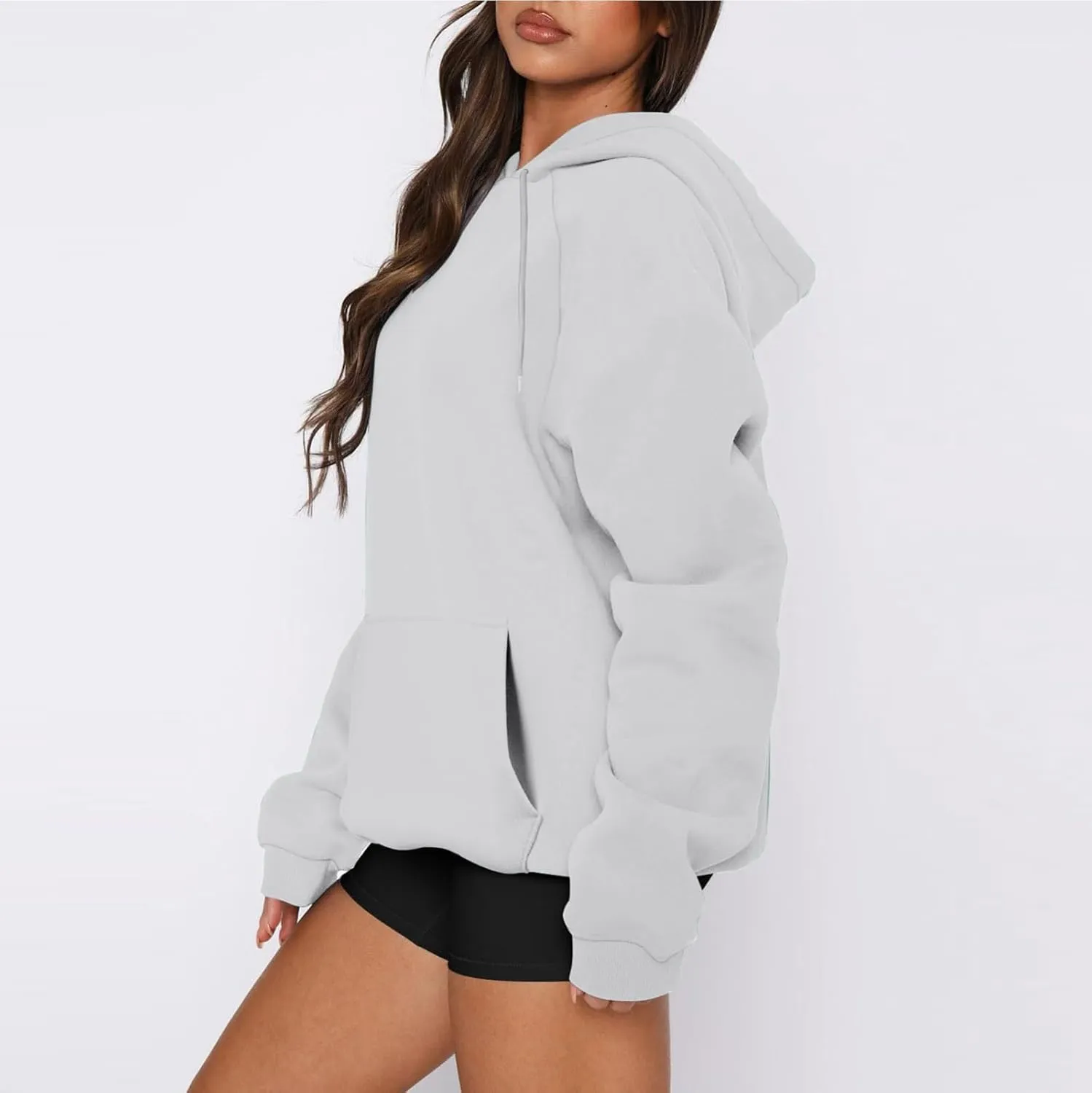 Oversized Hoodies for Women Fleece Hooded Sweatshirt Loose Fitting Tops Drawstring Long Sleeve Pullover with Pocket