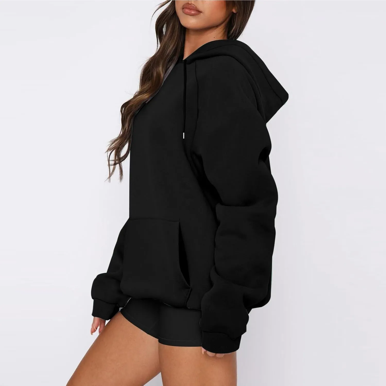 Oversized Hoodies for Women Fleece Hooded Sweatshirt Loose Fitting Tops Drawstring Long Sleeve Pullover with Pocket