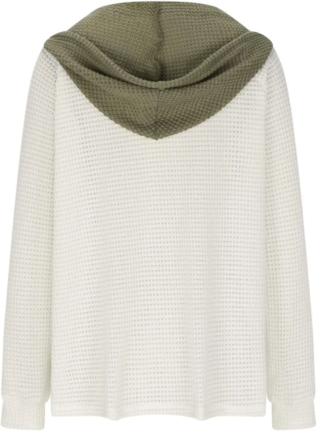 Oversized Hoodies for Women Soft V Neck Waffle Knit Hooded Sweatshirt Lightweight Fall Long Sleeve Pullover Sweaters