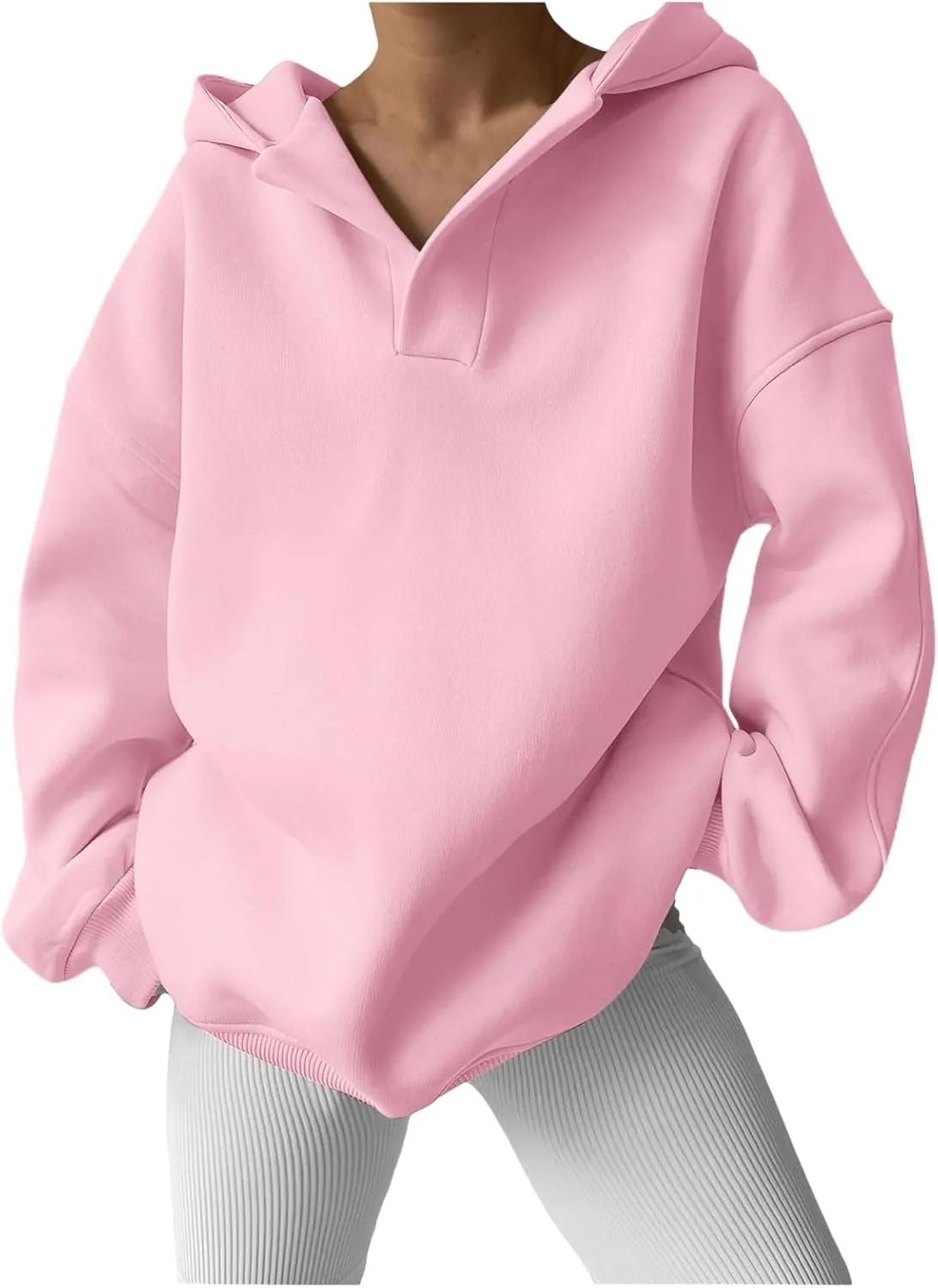 Oversized Hoodies Hoodies For Women Comfort Sweatshirt Fall Long Sleeve Fleece Lined Hoodies V Neck Oversized