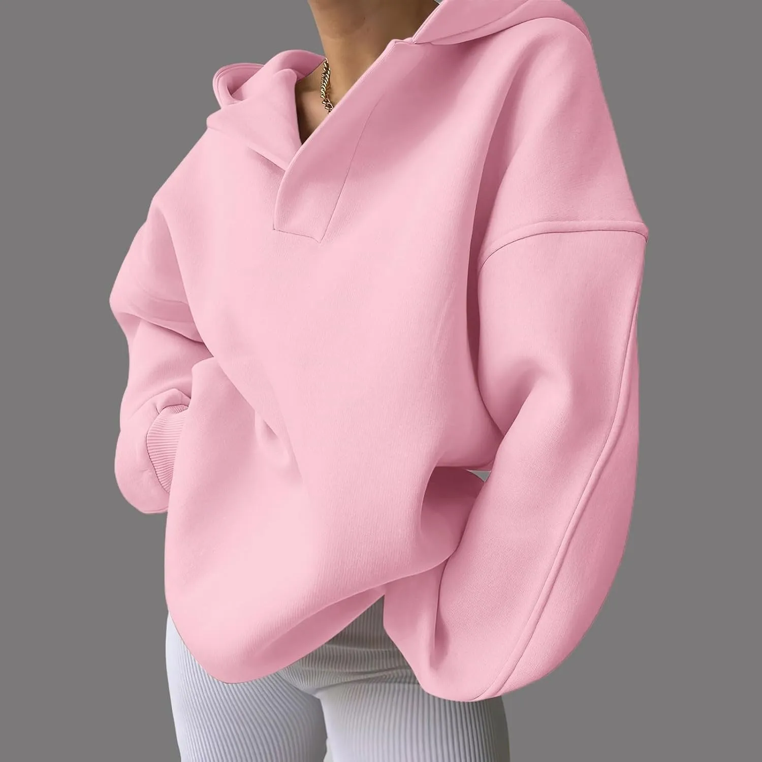 Oversized Hoodies Hoodies For Women Comfort Sweatshirt Fall Long Sleeve Fleece Lined Hoodies V Neck Oversized