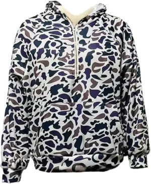 Oversized Quarter Zip Pullover Women Camo Zip Up Hoodie Purple Camo Hoodie Womens Colorful Patchwork Graphic Hoodies