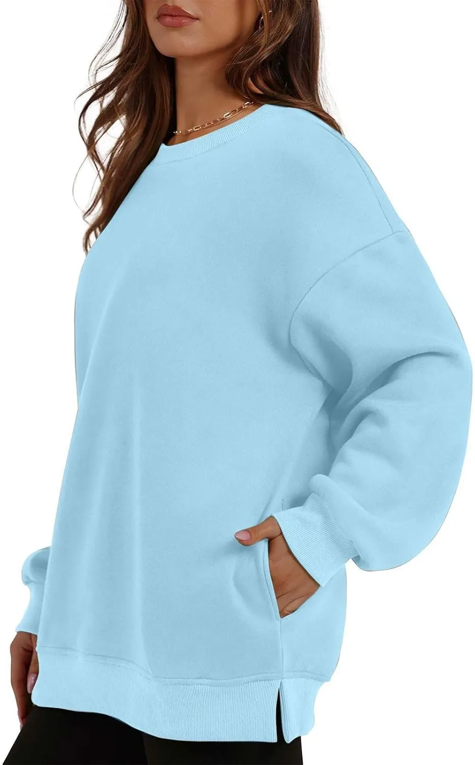 Oversized Sweatshirt for Women Long Sleeve Crewneck Hoodies 2024 Preppy Pullover Top Trendy Fall Outfits