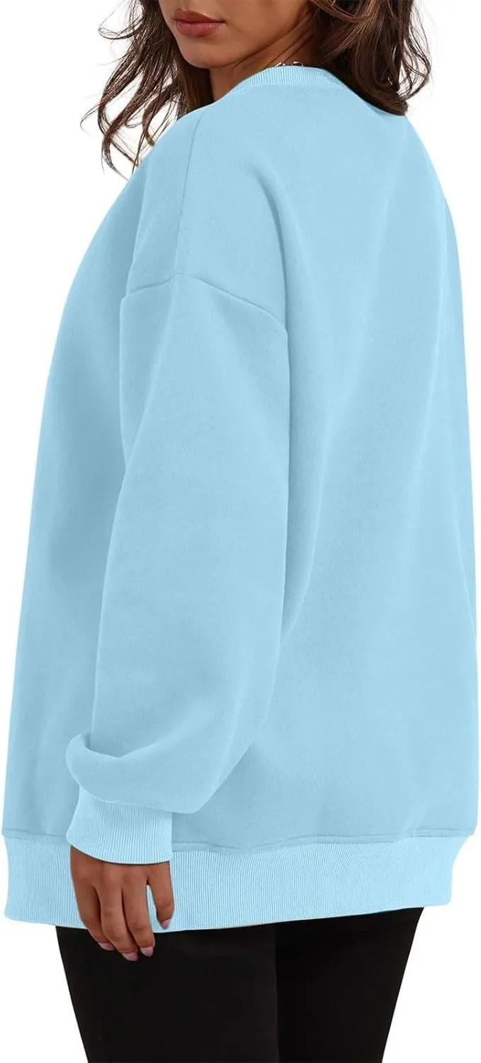 Oversized Sweatshirt for Women Long Sleeve Crewneck Hoodies 2024 Preppy Pullover Top Trendy Fall Outfits