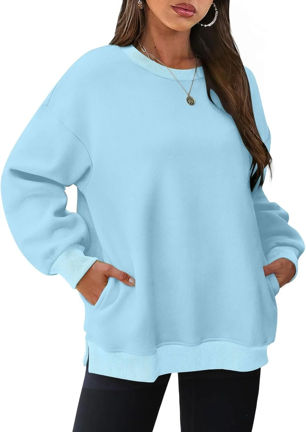 Oversized Sweatshirt for Women Long Sleeve Crewneck Hoodies 2024 Preppy Pullover Top Trendy Fall Outfits
