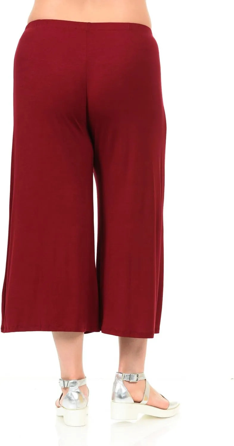 Pastel by Vivienne Women's Lounge Wide Leg Crop Culottes Plus Size