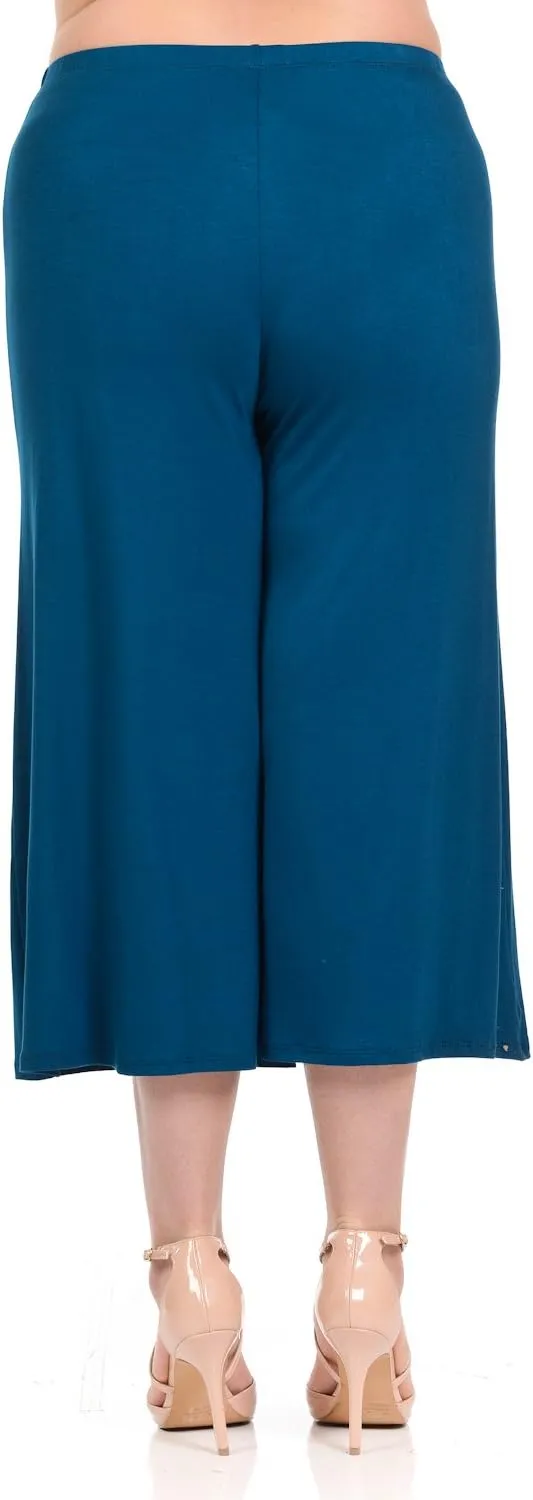Pastel by Vivienne Women's Lounge Wide Leg Crop Culottes Plus Size