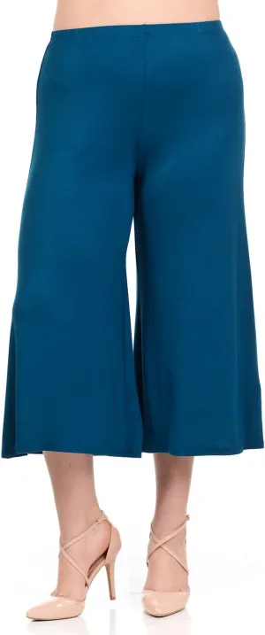 Pastel by Vivienne Women's Lounge Wide Leg Crop Culottes Plus Size