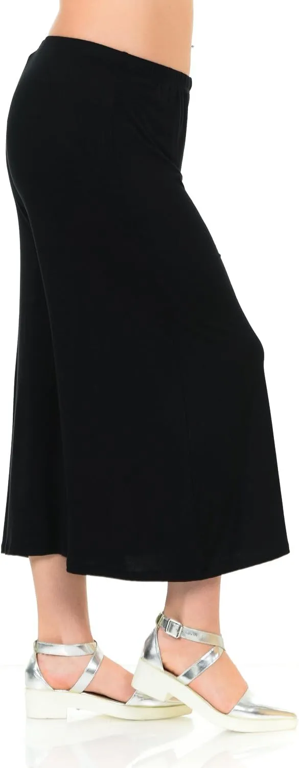 Pastel by Vivienne Women's Lounge Wide Leg Crop Culottes Plus Size