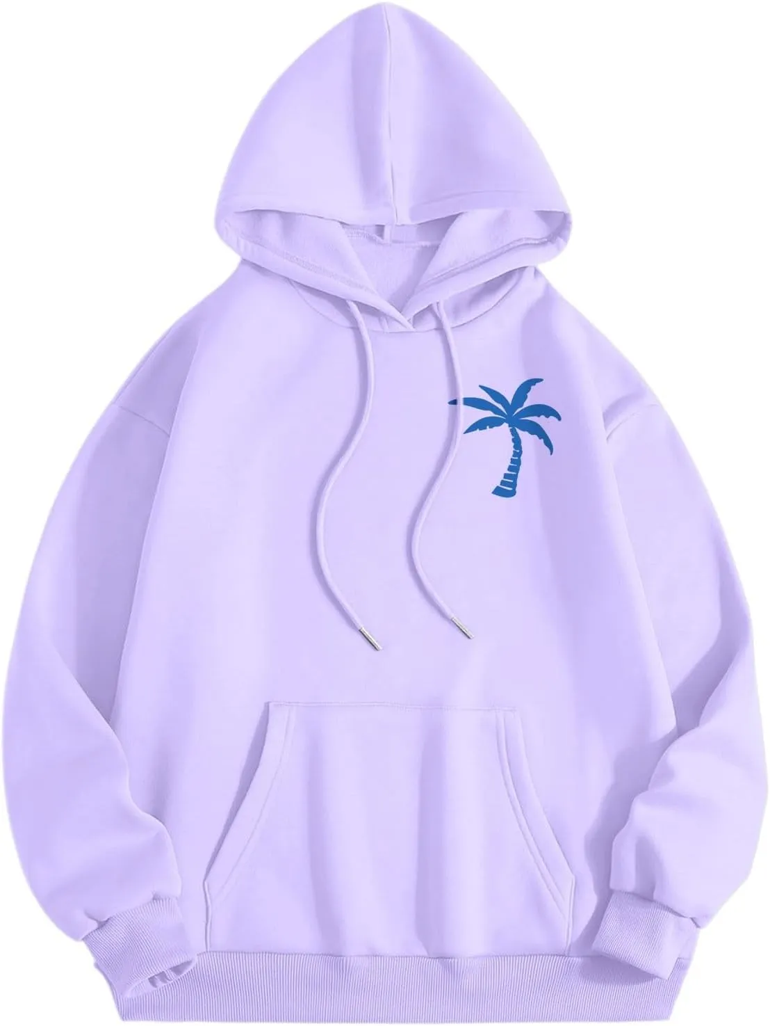Pink Cute Hoodies For Teen Girls Oversized Cute Preppy Sweatshirt Pink Graphic Long Sleeve Drawstring Pullover Tops