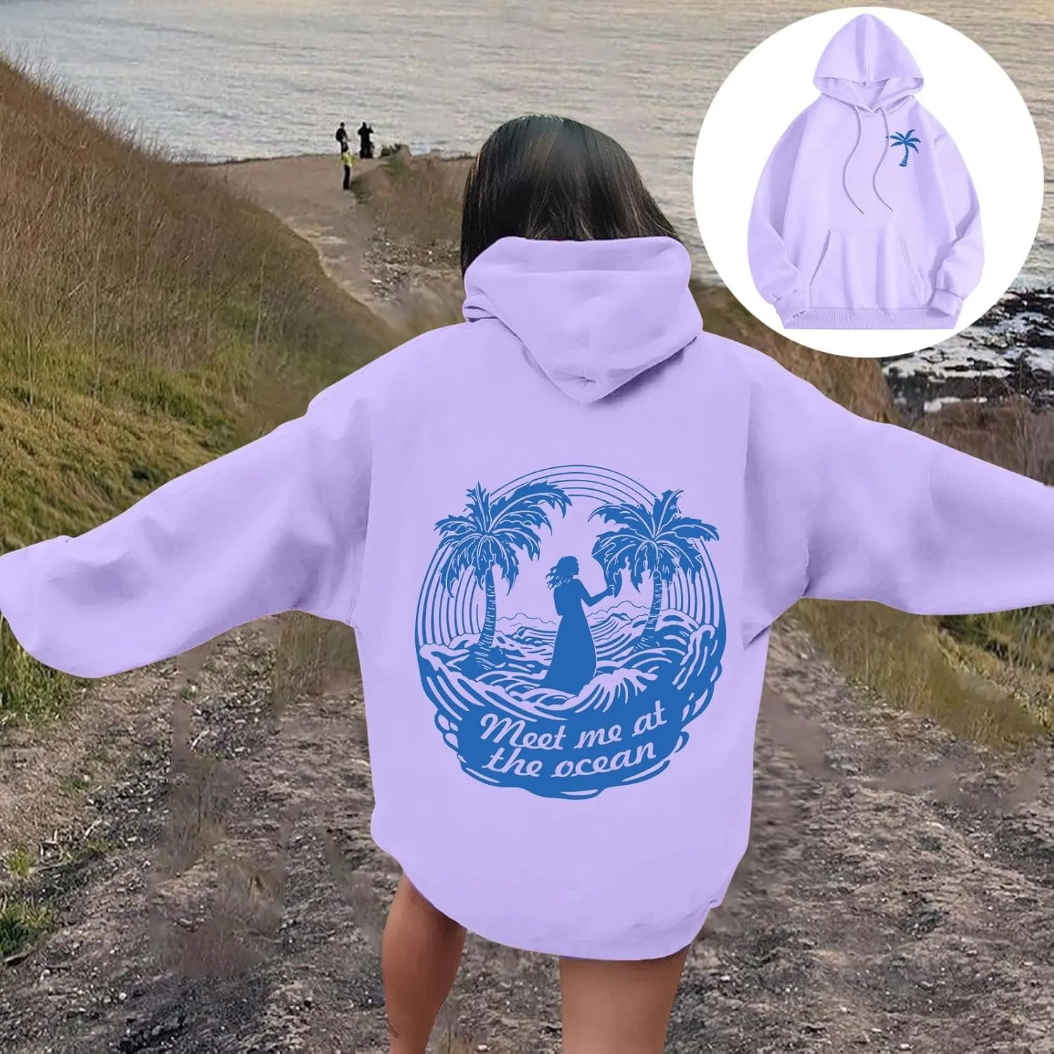 Pink Cute Hoodies For Teen Girls Oversized Cute Preppy Sweatshirt Pink Graphic Long Sleeve Drawstring Pullover Tops