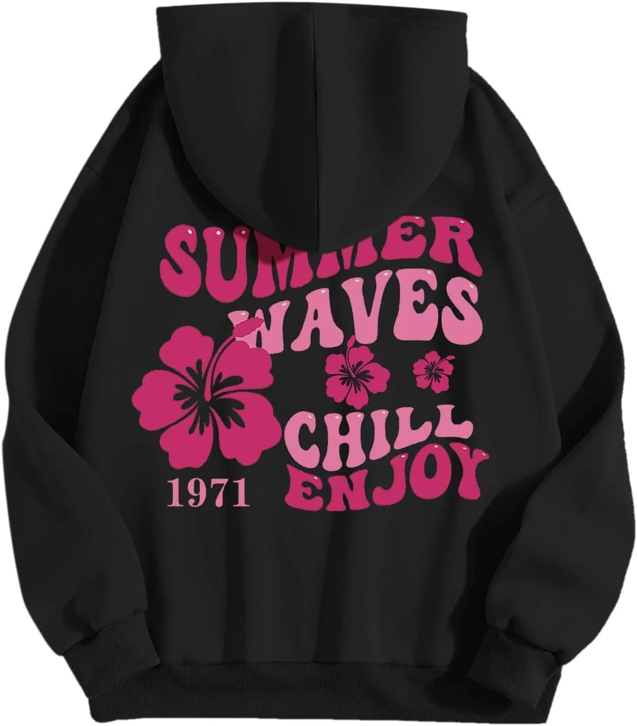 Pink Palm Hoodie For Teen Girls Casual Long Sleeve Y2K Hooded Pullover Tops Oversized Letter Graphic Hoodies With Pocket
