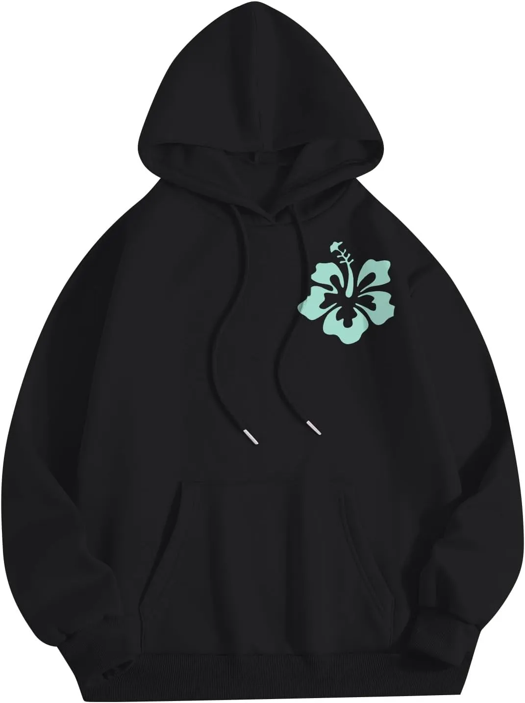 Pink Palm Puff Hoodie Sweatshirt for Women Oversized Graphic Hoodies Hooded Neck Pullover Sweater Fall Outfits 2024
