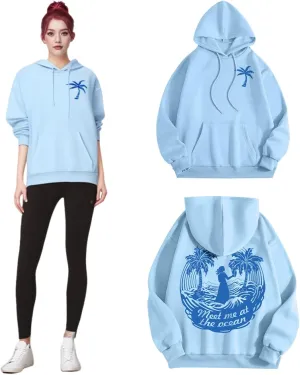 Pink Pom Puff Oversized Hoodies for Women, Teen Girls Preppy Sweatshirt Long Sleeve Y2K Graphic Tees with Pockets