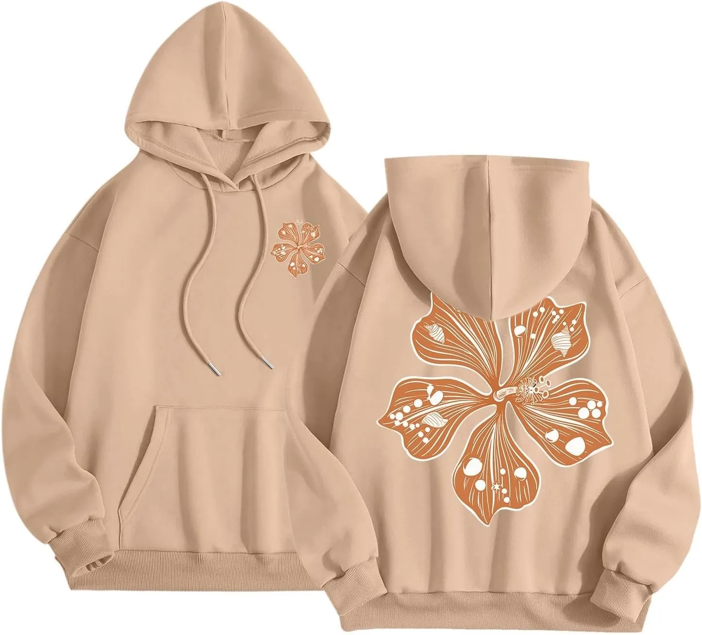 Pink Puff Hoodie Graphic Hoodies For Teen Girls Cute Sweatshirt Oversized Pullover Long Sleeve Preppy Tops
