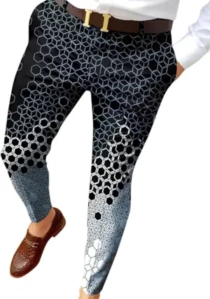 Plaid Dress Pants for Mens Slim Fit Dress Pants Business Casual Fashion Flat Front Skinny Golf Chinos Trousers