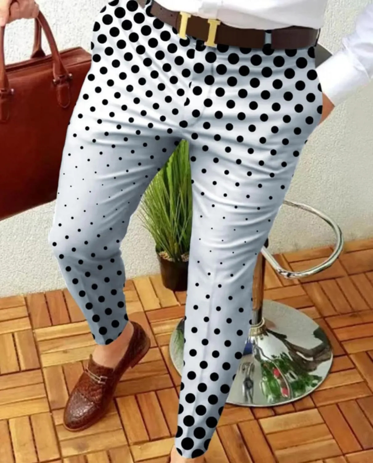 Plaid Dress Pants for Mens Slim Fit Dress Pants Business Casual Fashion Flat Front Skinny Golf Chinos Trousers