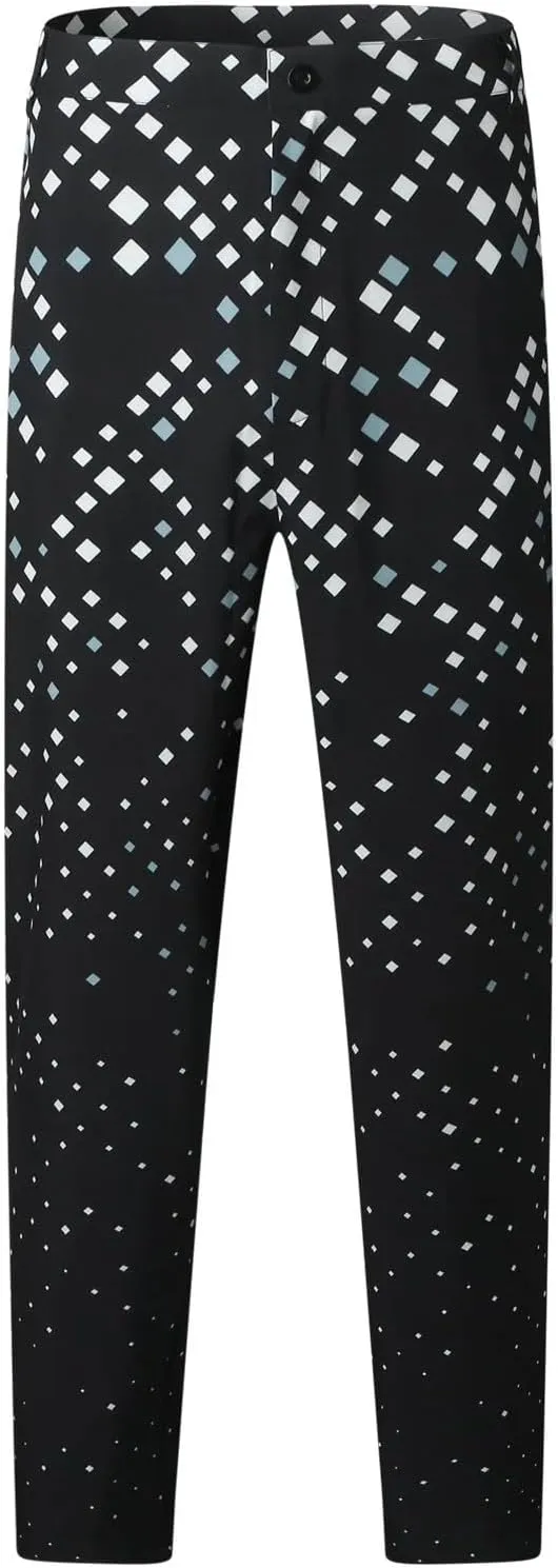 Plaid Dress Pants for Mens Slim Fit Dress Pants Business Casual Fashion Flat Front Skinny Golf Chinos Trousers
