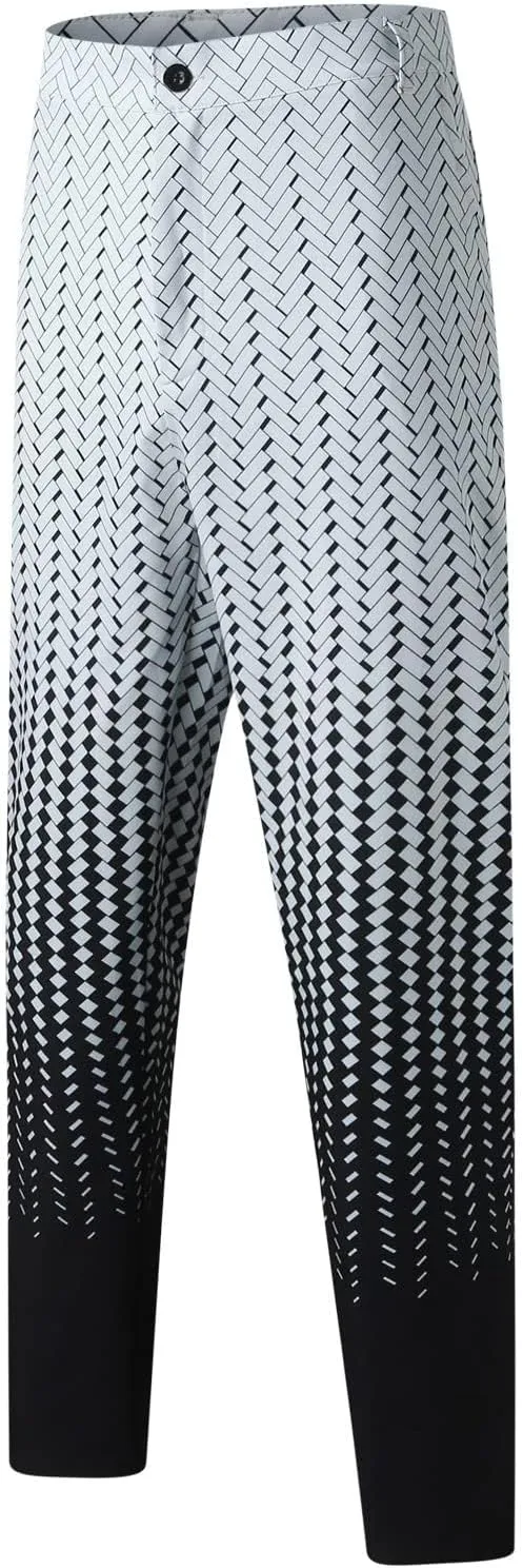 Plaid Dress Pants for Mens Slim Fit Dress Pants Business Casual Fashion Flat Front Skinny Golf Chinos Trousers
