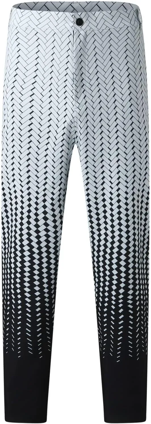 Plaid Dress Pants for Mens Slim Fit Dress Pants Business Casual Fashion Flat Front Skinny Golf Chinos Trousers