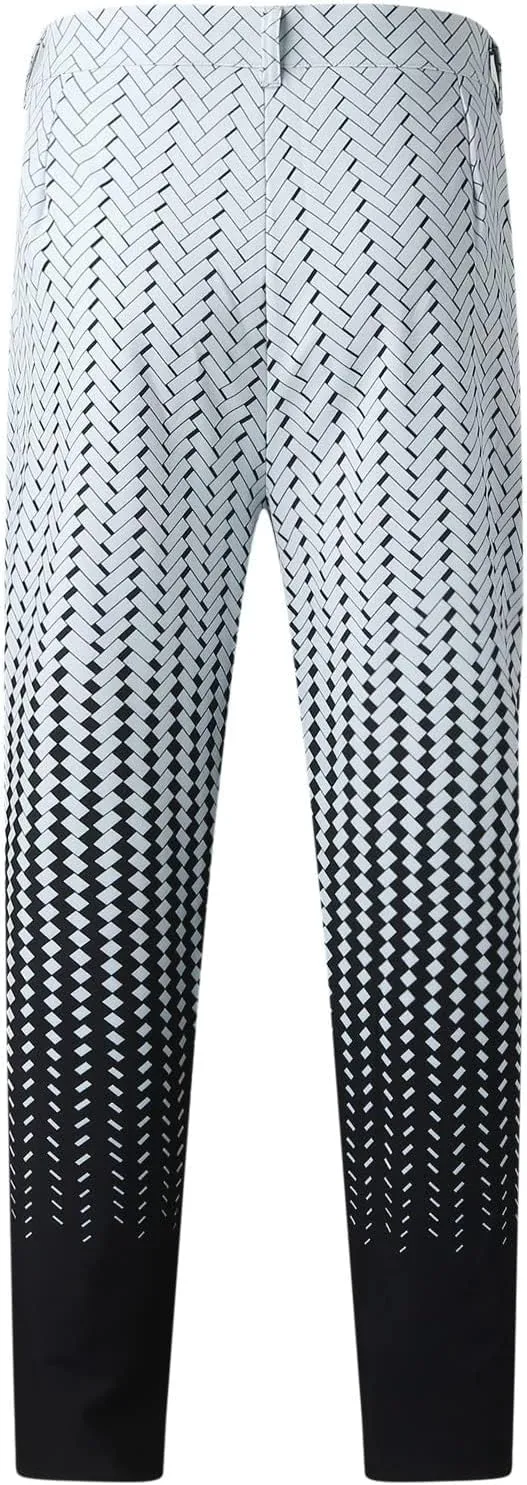 Plaid Dress Pants for Mens Slim Fit Dress Pants Business Casual Fashion Flat Front Skinny Golf Chinos Trousers