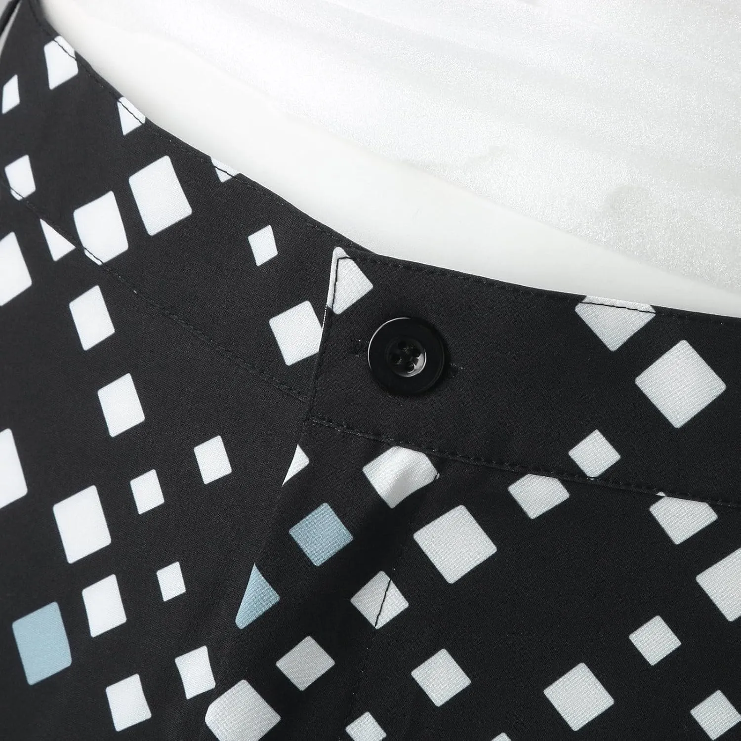 Plaid Dress Pants for Mens Slim Fit Dress Pants Business Casual Fashion Flat Front Skinny Golf Chinos Trousers