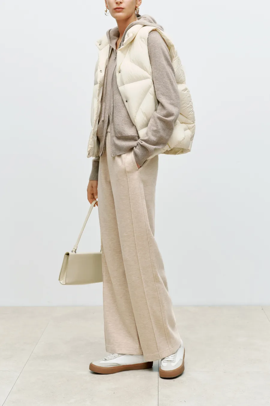 Quilted Puffer Vest Off White