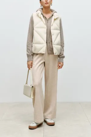 Quilted Puffer Vest Off White