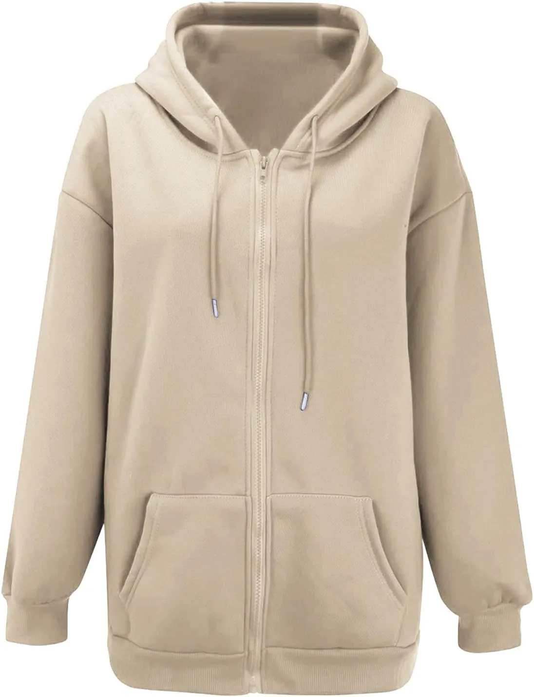 SHAOBGE Fall Sweatshirts for Women Zip Up Hoodies Oversized Sweatshirt Y2K Clothing Casual Drawstring Jacket with Pockets