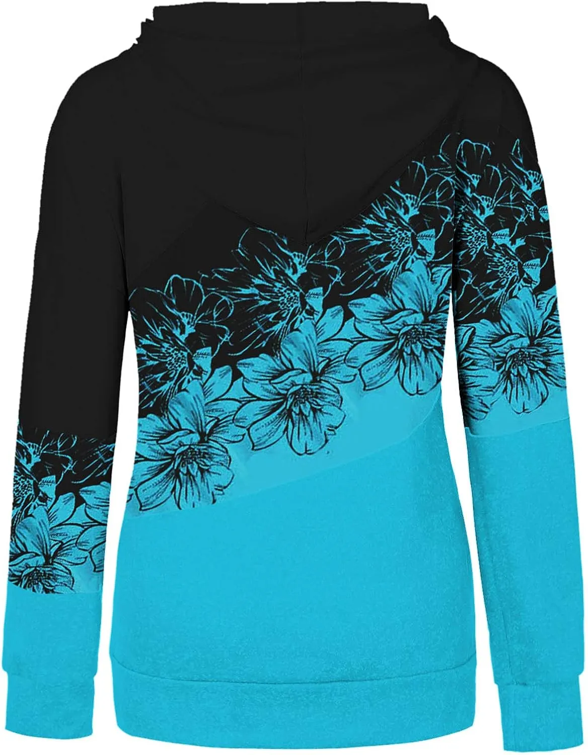 SHAOBGE Sweatshirts Baggy Women's Patchwork Floral Printed Sweatshirts Hoodie Casual Long Sleeve Women Hooded Sweatshirt