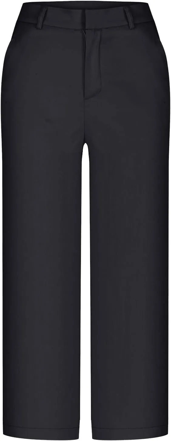 SHOPESSA Womens Capri Pants with Pockets High Waist Wide Leg Cropped Pants Casual Loose Fit Trousers Solid Summer Capris