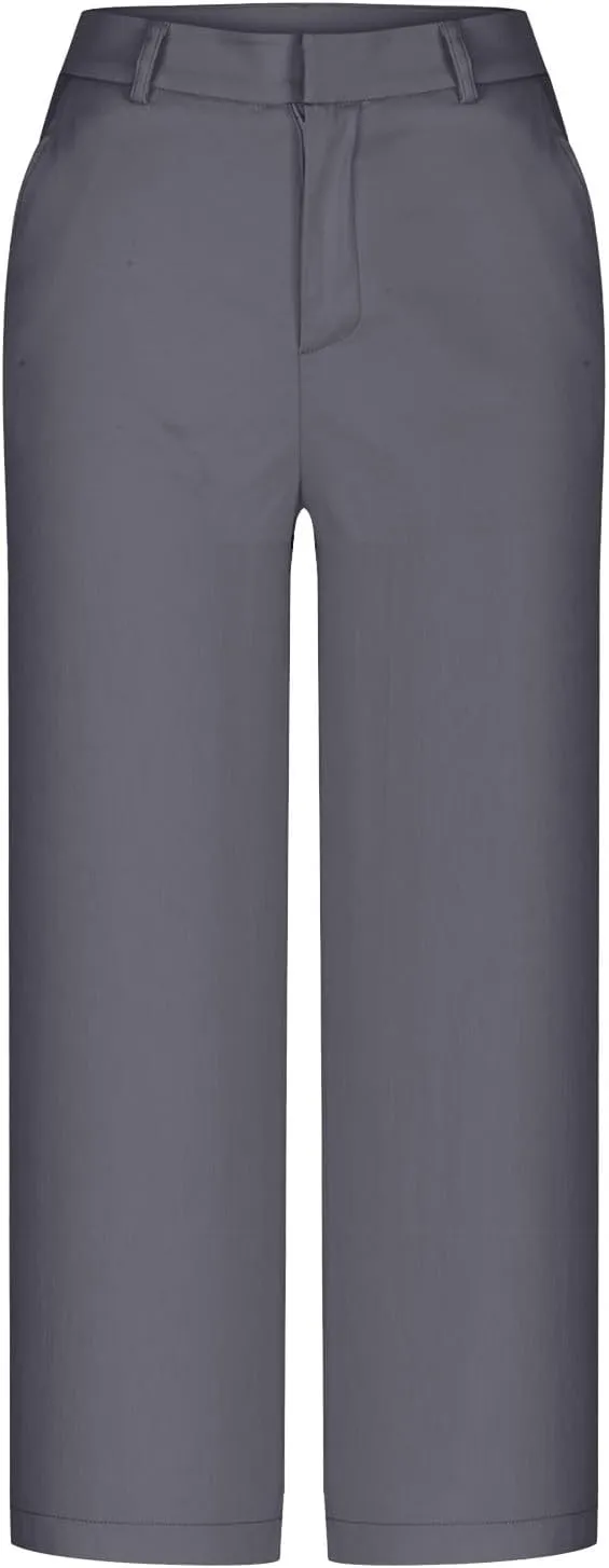 SHOPESSA Womens Capri Pants with Pockets High Waist Wide Leg Cropped Pants Casual Loose Fit Trousers Solid Summer Capris