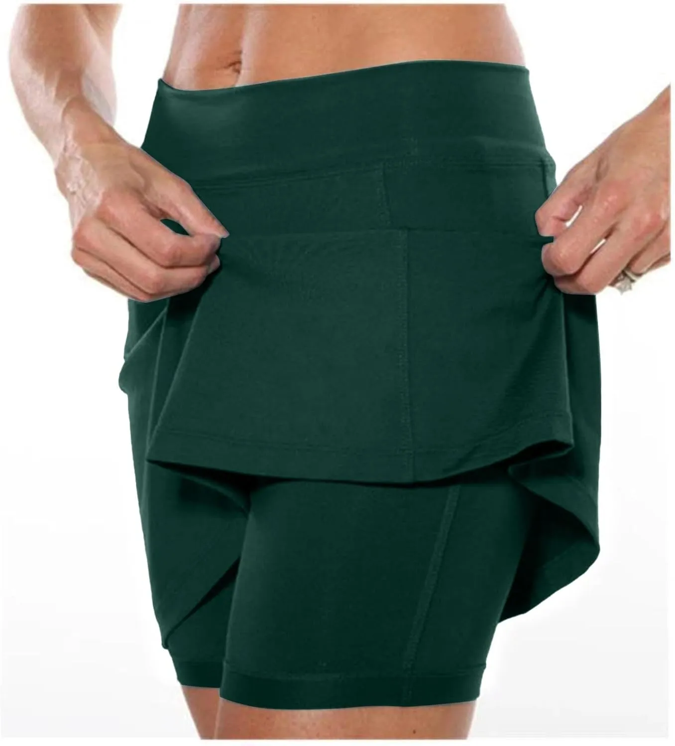 Skorts for Women with Pockets 2025 Tummy Control Tennis Golf Skorts Plus Size Culottes High Waist Athletic Skirts