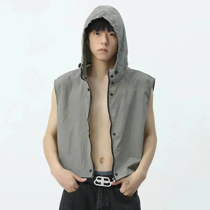 Sleeveless Hooded Zip Jacket