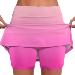 Solid Color Athletic Shorts Mid Waist Culottes Short Skirts Skinny Pants Tennis Golf Workout Sports High Waisted