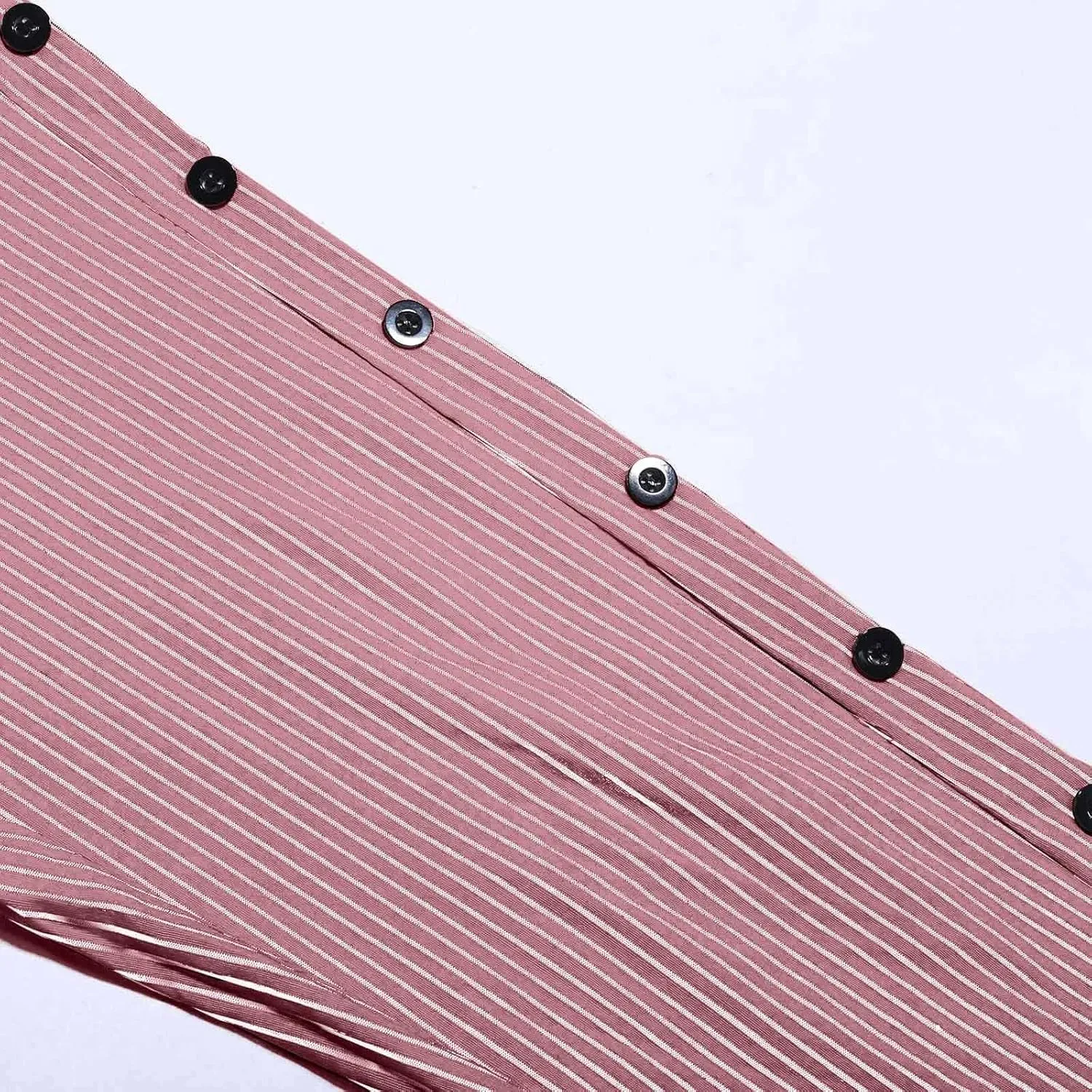 Striped Linen Pants Women 2025 Summer Casual Elastic Waist Pants Wide Leg Drawstring Trousers with Pockets