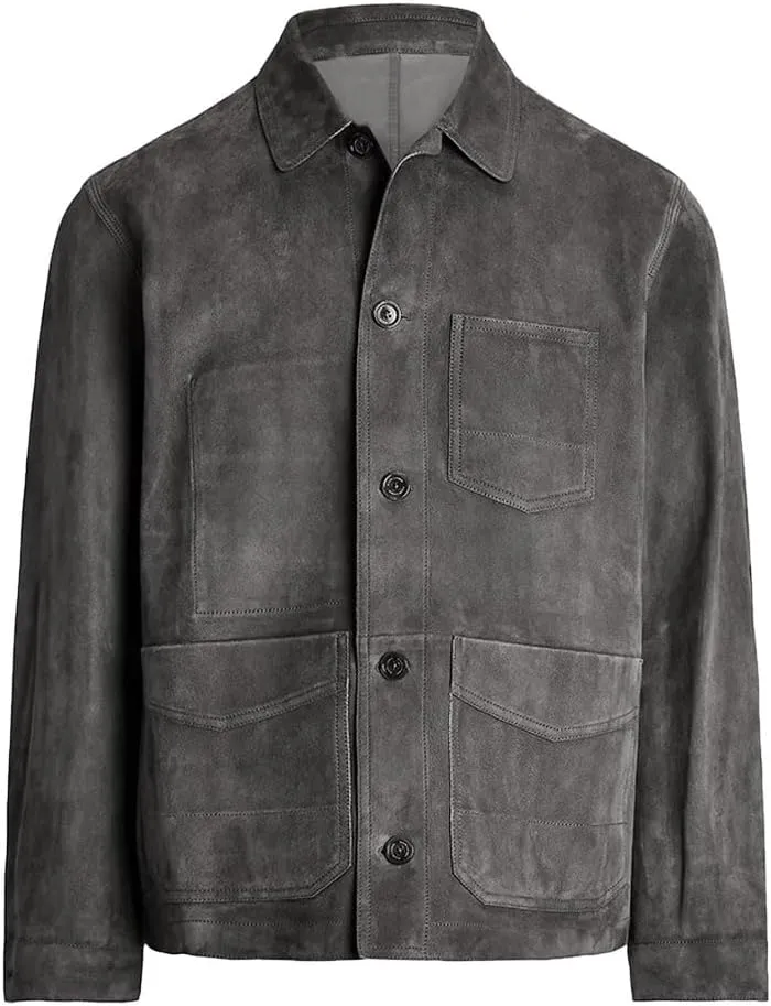 Suede Leather Jacket Men  Real Lambskin Suede Casual Leather Jackets For Men - Mens Suede Jacket