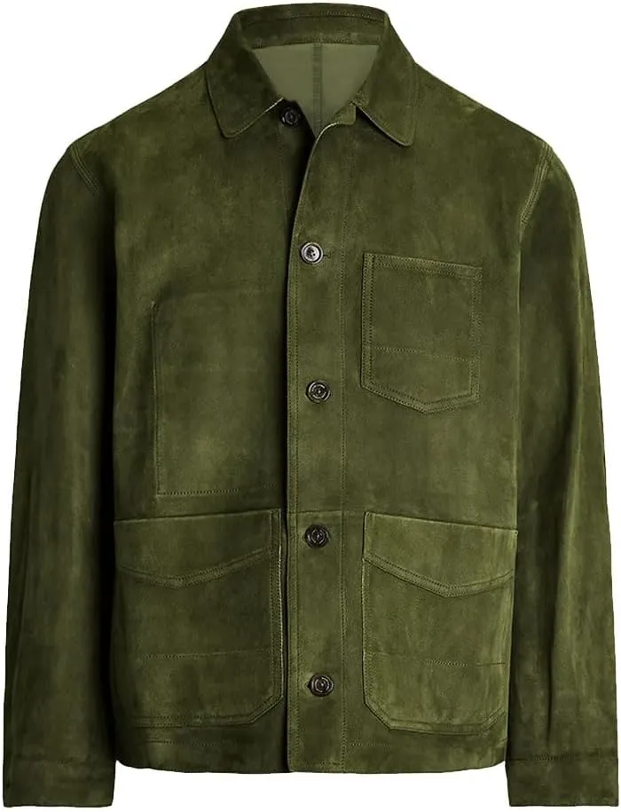 Suede Leather Jacket Men  Real Lambskin Suede Casual Leather Jackets For Men - Mens Suede Jacket