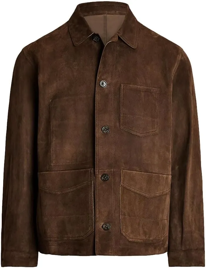 Suede Leather Jacket Men  Real Lambskin Suede Casual Leather Jackets For Men - Mens Suede Jacket