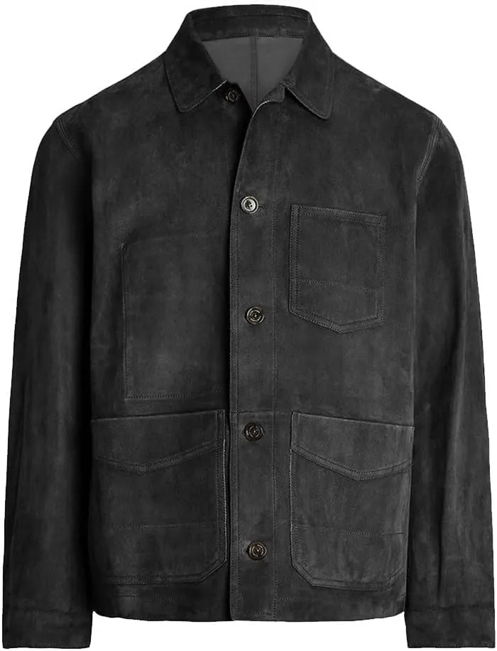 Suede Leather Jacket Men  Real Lambskin Suede Casual Leather Jackets For Men - Mens Suede Jacket
