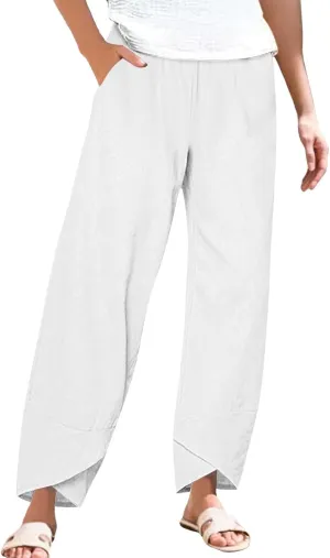 Summer Drawstring Casual Lounge Pant High Waist Beach Haren Pants Pockets Lounge Sweatpants with Pockets 2025 Spring