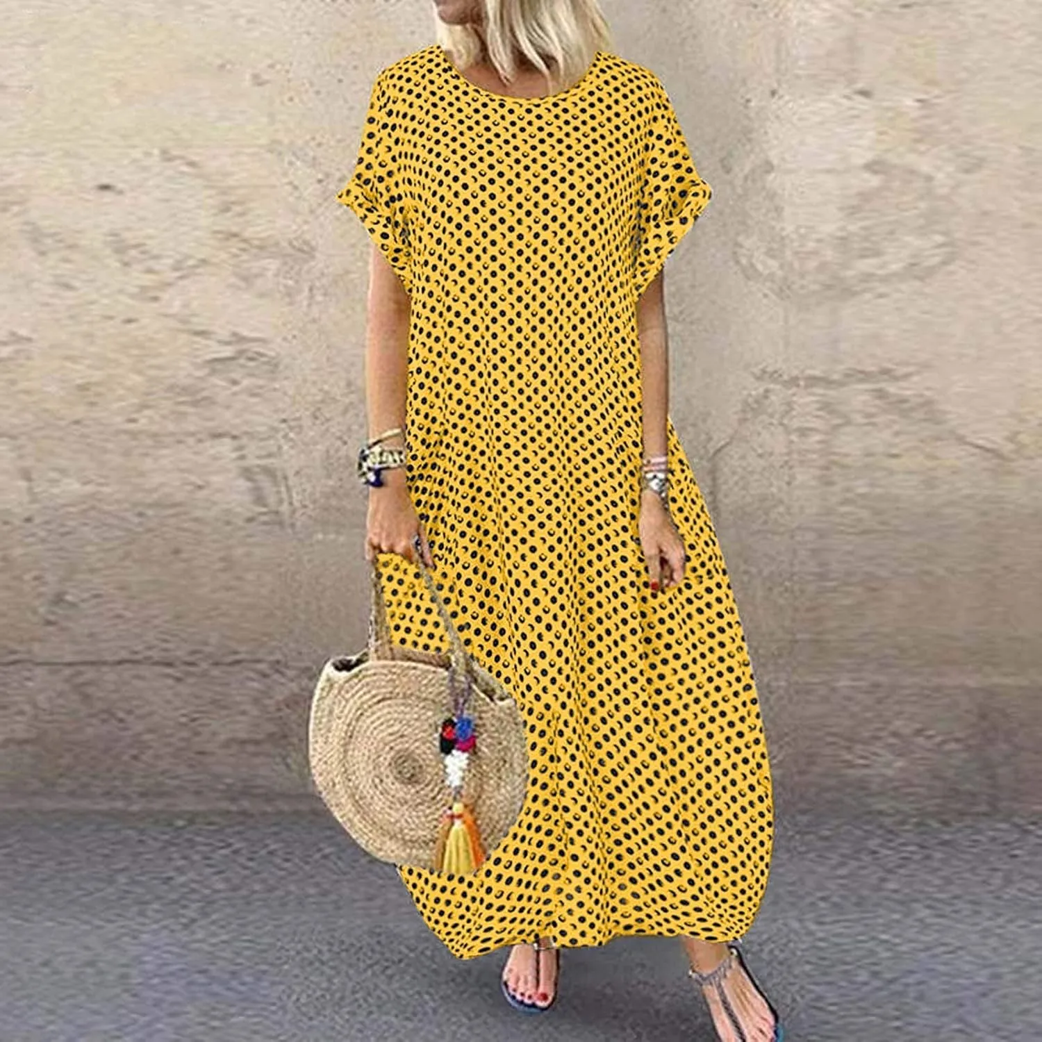 Summer Dresses for Women 2024 Long Print Pocket Women Sleeveless Women's Dress Women's Casual Dresses Shirt Dress