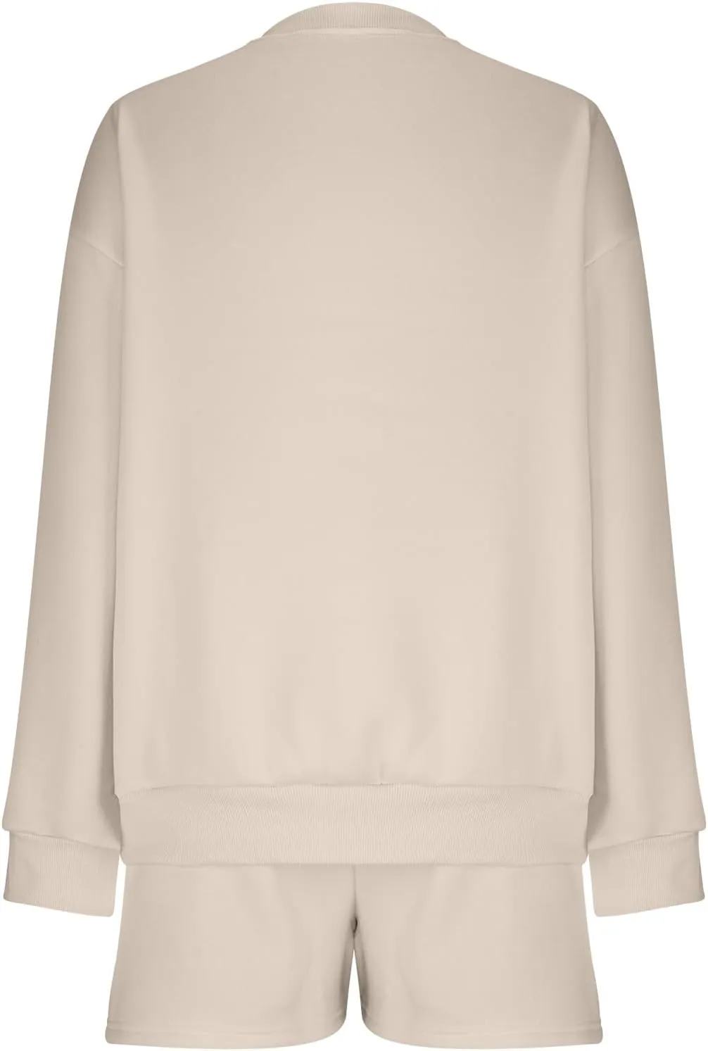 Sweat Sets For Women 2 Piece Outfits Casual Long Sleeve Oversized Sweatshirt With Shorts Matching Lounge Set Sweatsuit