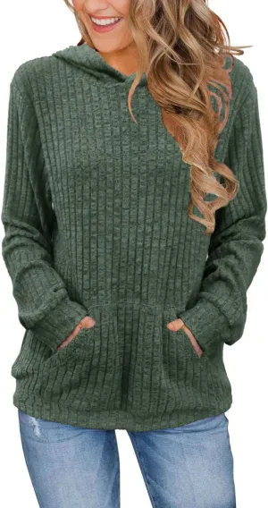 Sweaters for Women Long Sleeve Fashion Hoodies Fall Pullover Sweatshirts with Pocket Tunic Tops