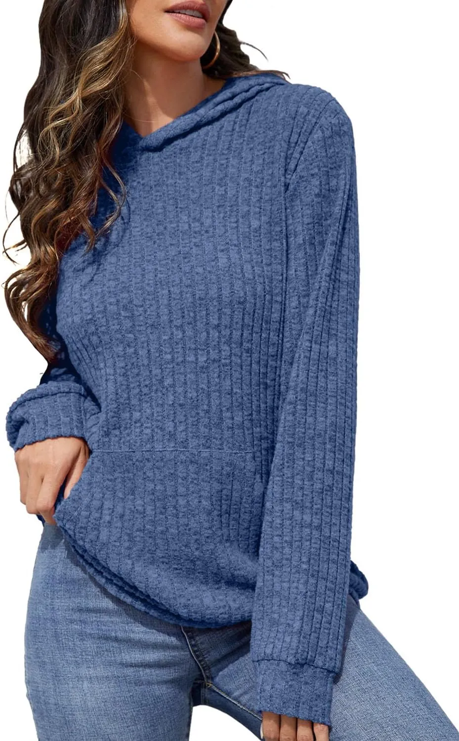 Sweaters for Women Long Sleeve Fashion Hoodies Fall Pullover Sweatshirts with Pocket Tunic Tops