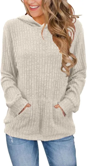 Sweaters for Women Long Sleeve Fashion Hoodies Fall Pullover Sweatshirts with Pocket Tunic Tops