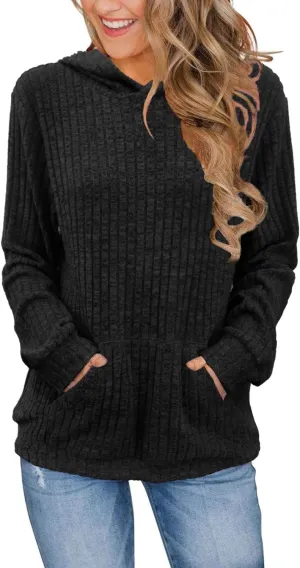 Sweaters for Women Long Sleeve Fashion Hoodies Fall Pullover Sweatshirts with Pocket Tunic Tops