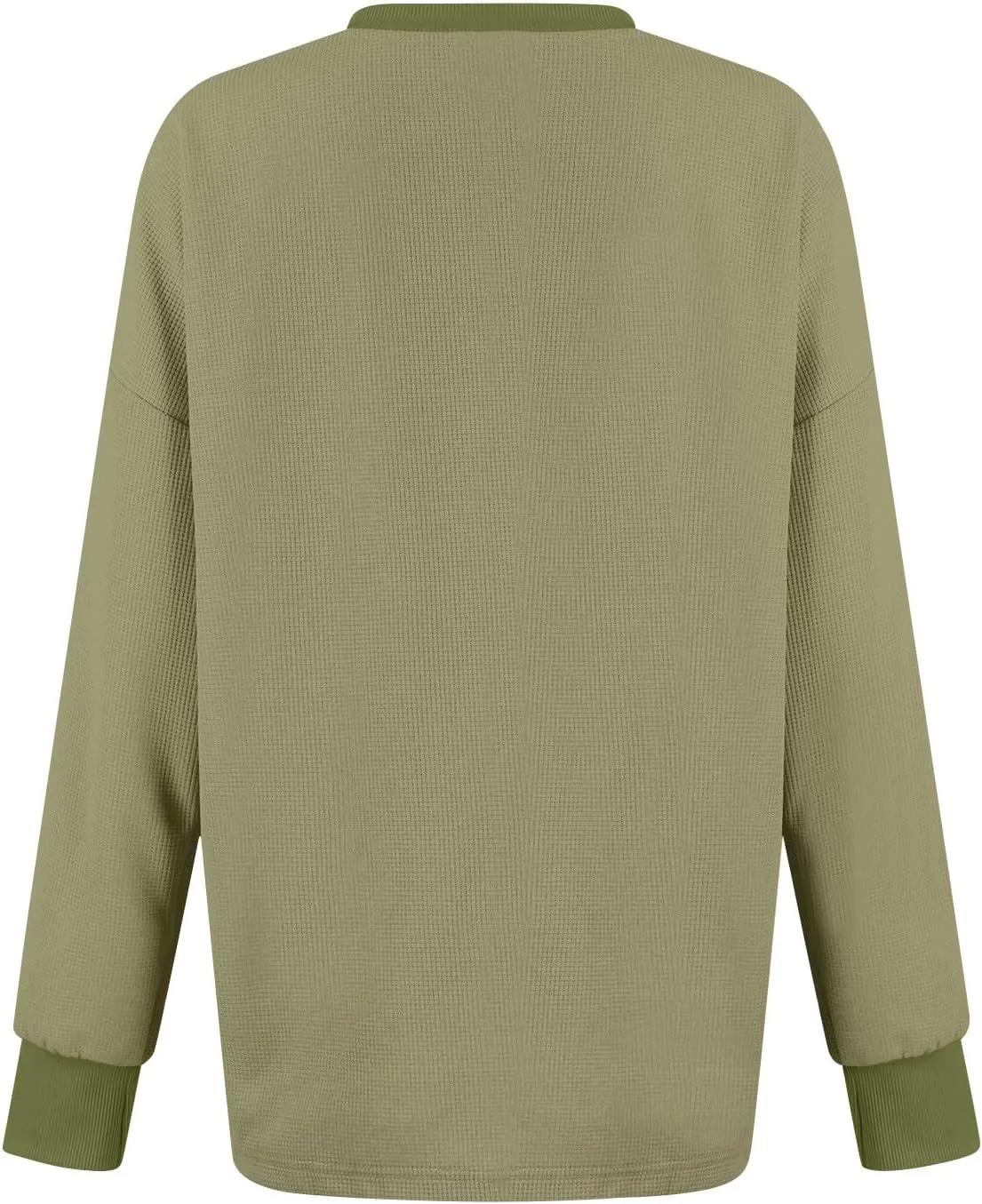 Sweatshirt for Women Loose Waffle Crew Neck Long Sleeve Pullover Tops Soft Oversized Workout Shirts Fall Clothes
